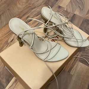 Cult Gaia wooden lace up heel